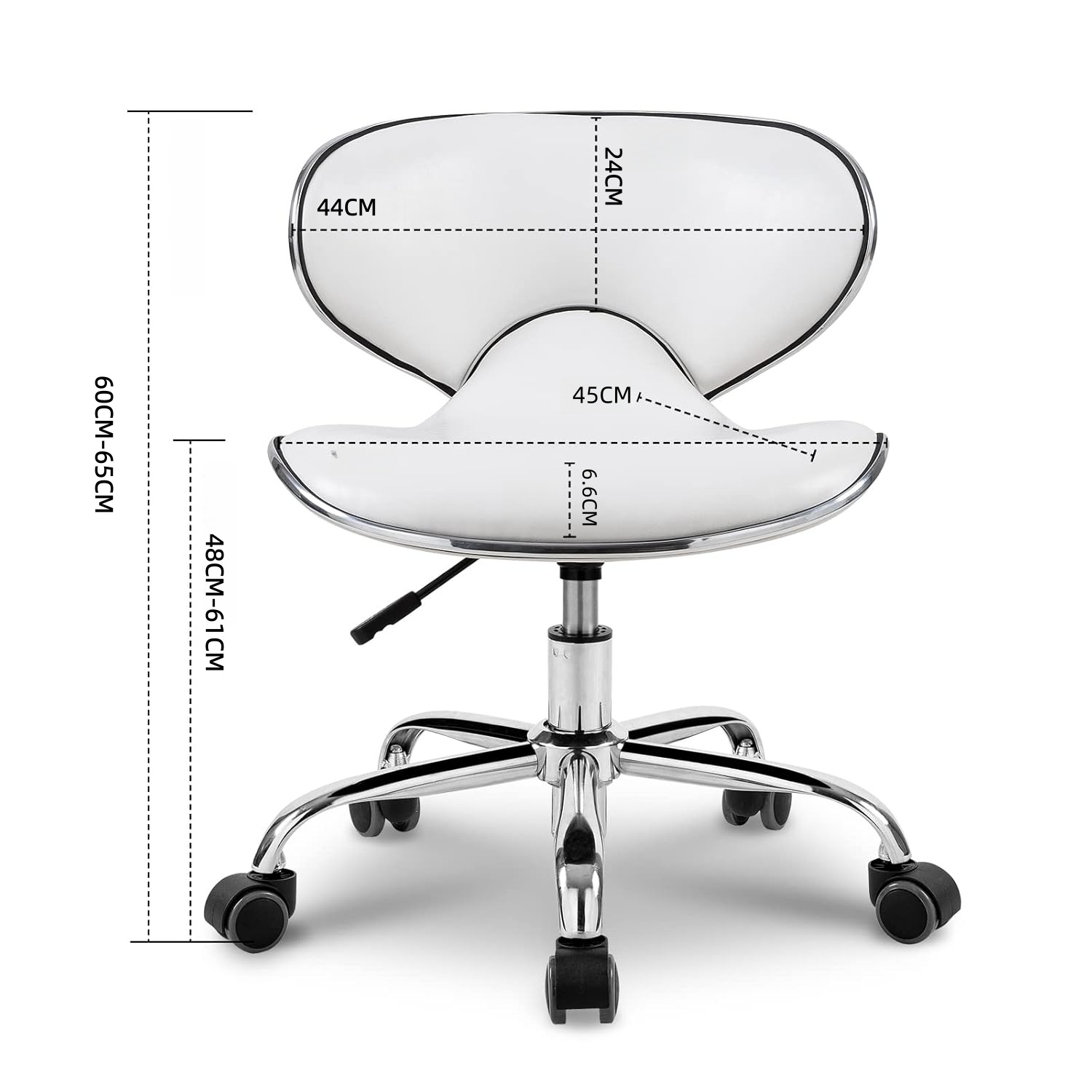 Office Tech Chair - เก้าอี้ทำเล็บสำหรับช่างทำเล็บ รูปทรงนาฬิกาทราย รองรับหลังตามหลักสรีรศาสตร์ เก้าอี้หมุนได้สำหรับนวดเท้า ใช้ในคลินิกสักและสำนักงาน