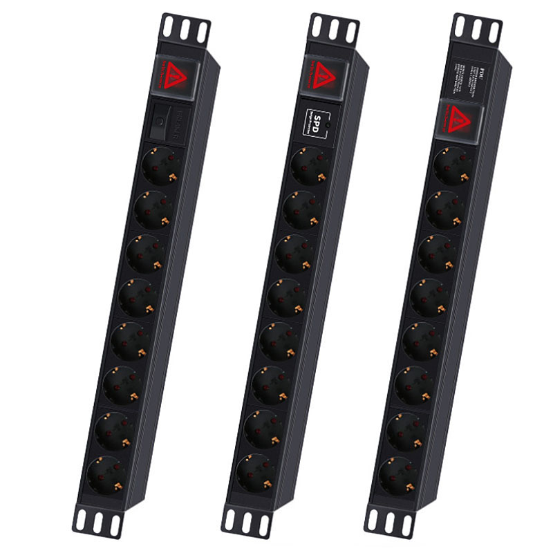 Server Rack Shelf - อลูมิเนียมอุตสาหกรรม19นิ้ว PDU เครือข่ายตู้ Rack Strip 8AC