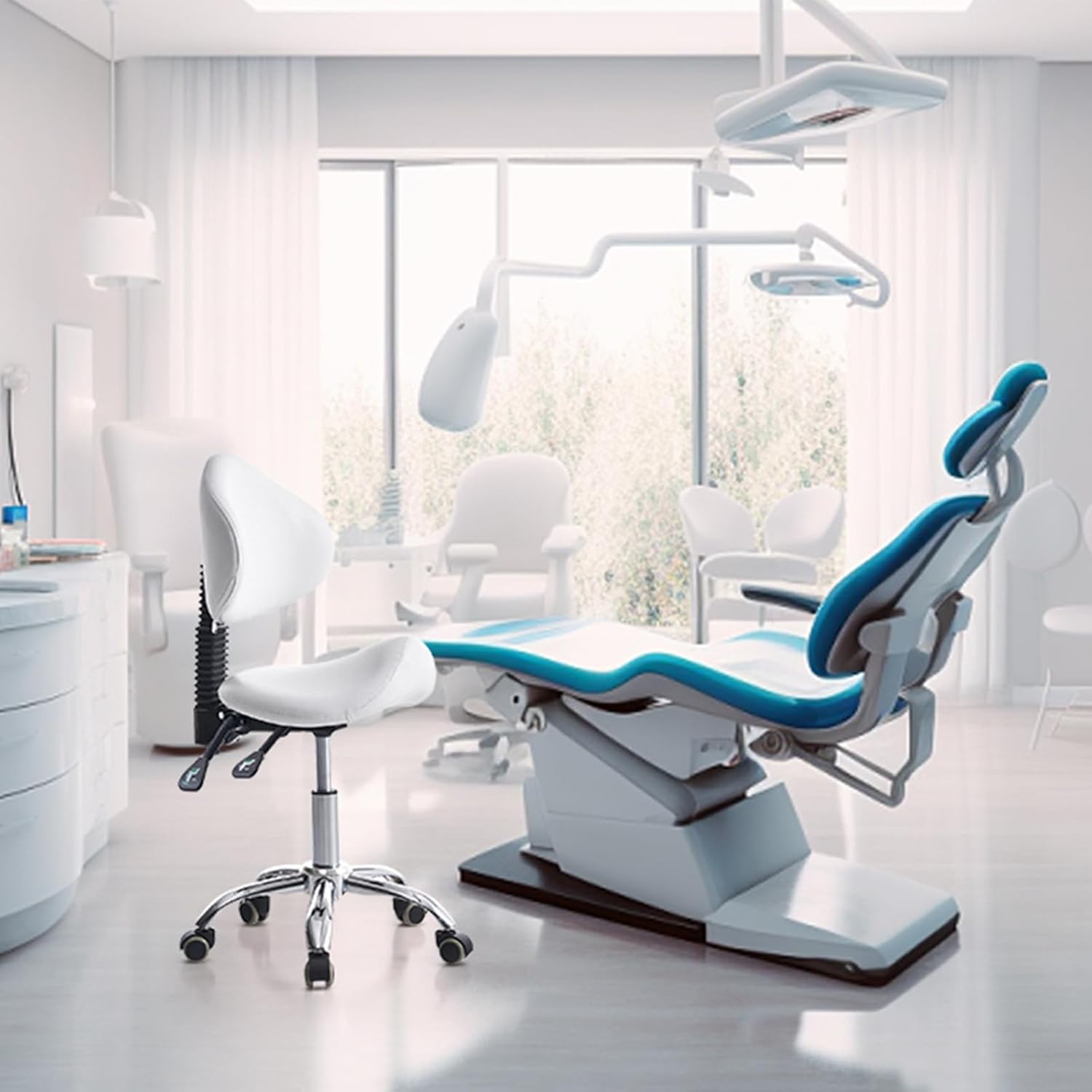 เก้าอี้สตูลมีล้อพร้อมพนักพิง เ - Office Tech Chair บทวิจารณ์และราคา