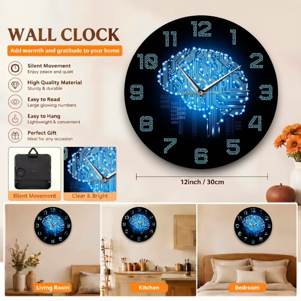นาฬิกาแขวนผนัง Tech Brain แบบไ - Tech Office Wall Decor บทวิจารณ์และราคา